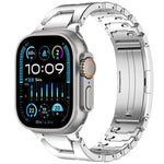H-Type QuickB Release Butterfly Buckle Stainless Steel Watch Band, For Apple Watch 44mm / 45mm / 46mm / 49mm, For Apple Watch 42mm / 41mm / 40mm / 38mm