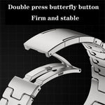 H-Type QuickB Release Butterfly Buckle Stainless Steel Watch Band, For Apple Watch 44mm / 45mm / 46mm / 49mm, For Apple Watch 42mm / 41mm / 40mm / 38mm