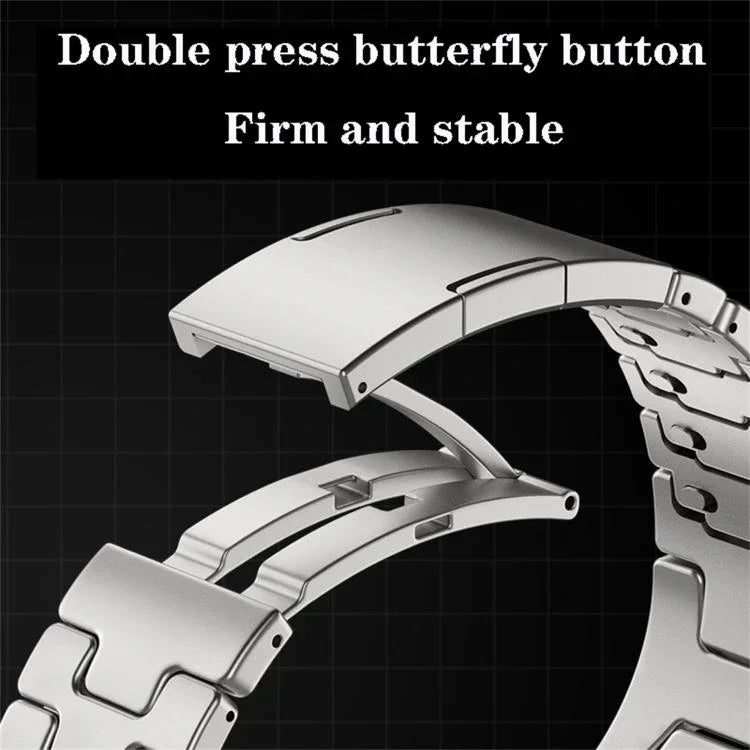 H-Type QuickB Release Butterfly Buckle Stainless Steel Watch Band, For Apple Watch 44mm / 45mm / 46mm / 49mm, For Apple Watch 42mm / 41mm / 40mm / 38mm