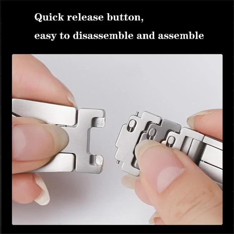 H-Type QuickB Release Butterfly Buckle Stainless Steel Watch Band, For Apple Watch 44mm / 45mm / 46mm / 49mm, For Apple Watch 42mm / 41mm / 40mm / 38mm