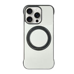 Frameless Leather-Skin PC MagSafe Holder Phone Case, For iPhone 16 Plus, For iPhone 16, For iPhone 15 Pro Max, For iPhone 15 Pro, For iPhone 15 Plus, For iPhone 15