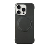 Frameless Leather-Skin PC MagSafe Holder Phone Case, For iPhone 16 Plus, For iPhone 16, For iPhone 15 Pro Max, For iPhone 15 Pro, For iPhone 15 Plus, For iPhone 15