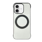 Frameless Leather-Skin PC MagSafe Holder Phone Case, For iPhone 16 Plus, For iPhone 16, For iPhone 15 Pro Max, For iPhone 15 Pro, For iPhone 15 Plus, For iPhone 15