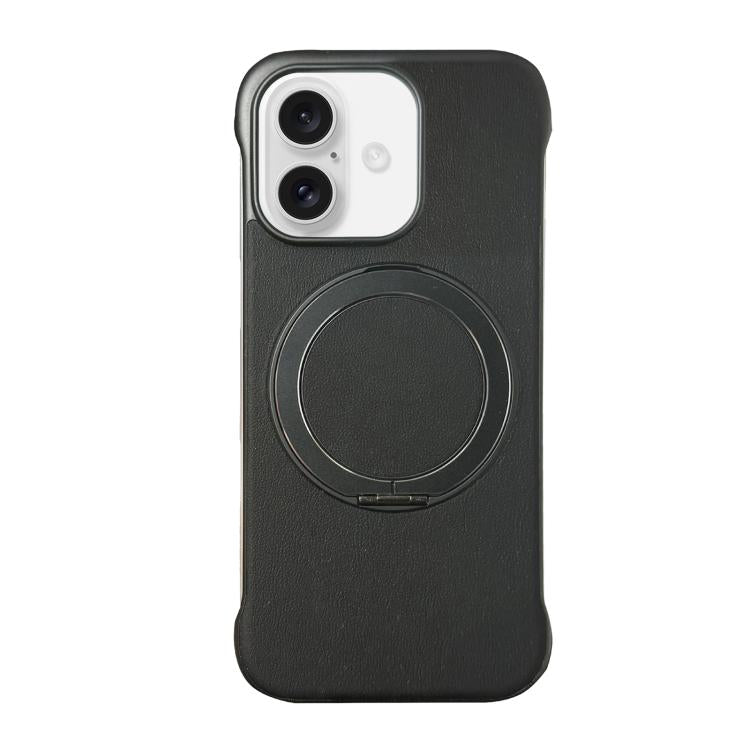 Frameless Leather-Skin PC MagSafe Holder Phone Case, For iPhone 17 Pro Max, For iPhone 17 Pro, For iPhone 17, For iPhone Air, For iPhone 16 Pro Max, For iPhone 16 Pro