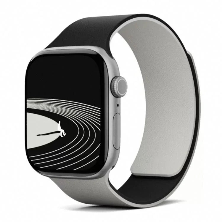 Two-tone Lychee-textured Magnetic Silicone Watch Band, For Apple Watch 46mm / 49mm / 45mm / 44mm, For Apple Watch 42mm / 41mm / 40mm / 38mm