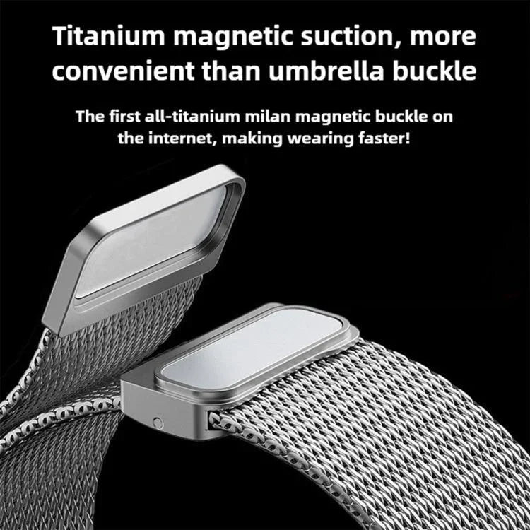 Milanese Magnetic Buckle Full Titanium Metal Watch Band, For Apple Watch 46mm / 49mm / 45mm / 44mm