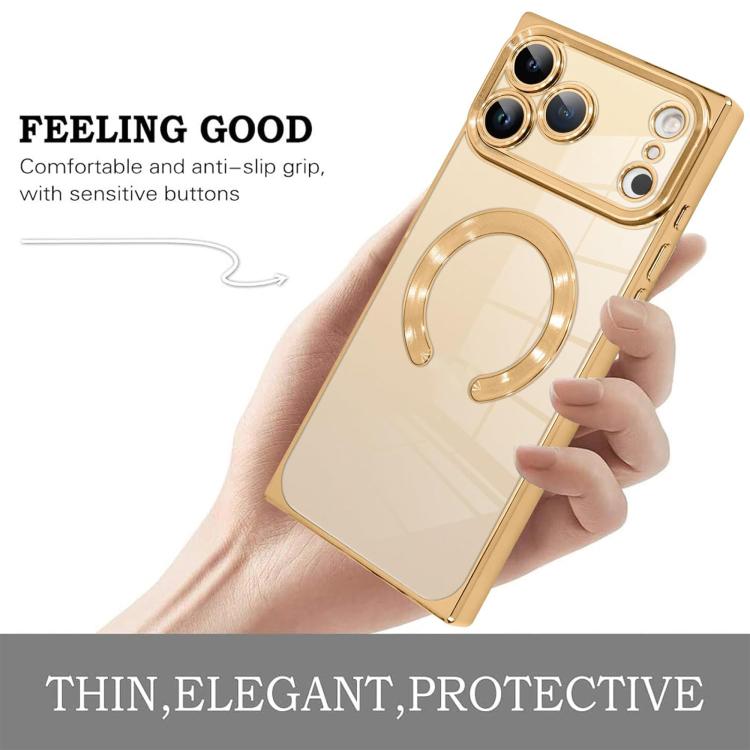 Right Angle Square Electroplated CD Pattern TPU MagSafe Phone Case, For iPhone 17 Pro Max, For iPhone 17 Pro, For iPhone 17, For iPhone Air, For iPhone 16 Pro Max, For iPhone 16 Pro