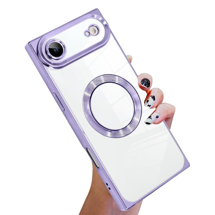 Right Angle Square Electroplated CD Pattern TPU MagSafe Phone Case, For iPhone 17 Pro Max, For iPhone 17 Pro, For iPhone 17, For iPhone Air, For iPhone 16 Pro Max, For iPhone 16 Pro