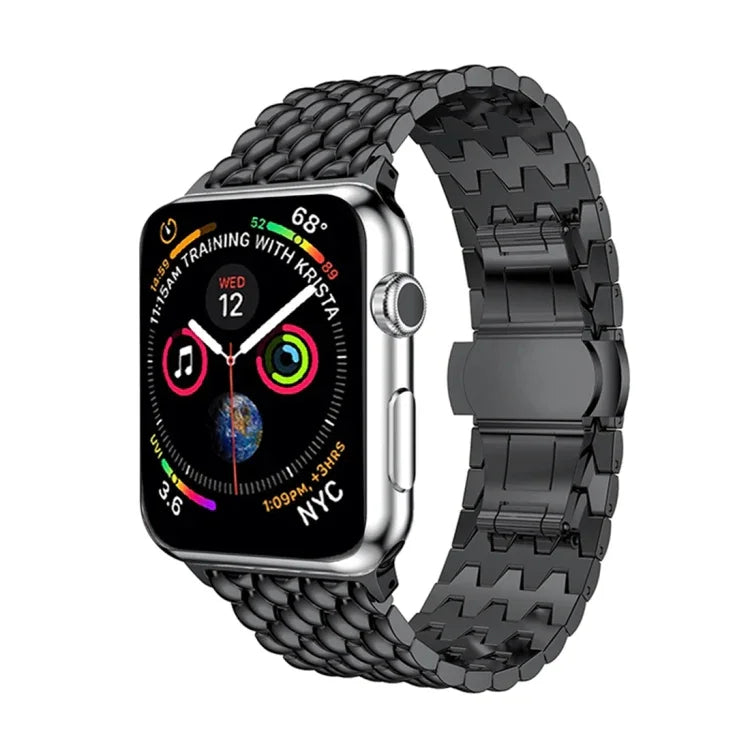 Dragon Grain Solid Stainless Steel Wrist Strap Watch Band for Apple Watch Series 3 & 2 & 1 38mm