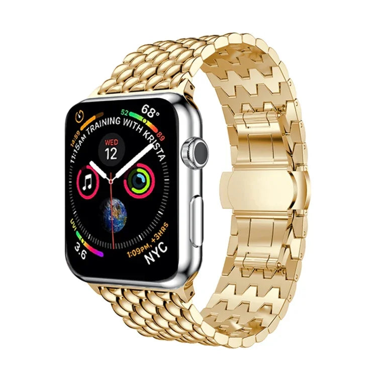 Dragon Grain Solid Stainless Steel Wrist Strap Watch Band for Apple Watch Series 3 & 2 & 1 38mm