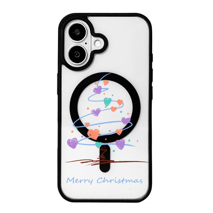 Christmas Series Strong Magnetic Painted Black Edge Phone Case, For iPhone 17 Pro Max, For iPhone 17 Pro, For iPhone 17