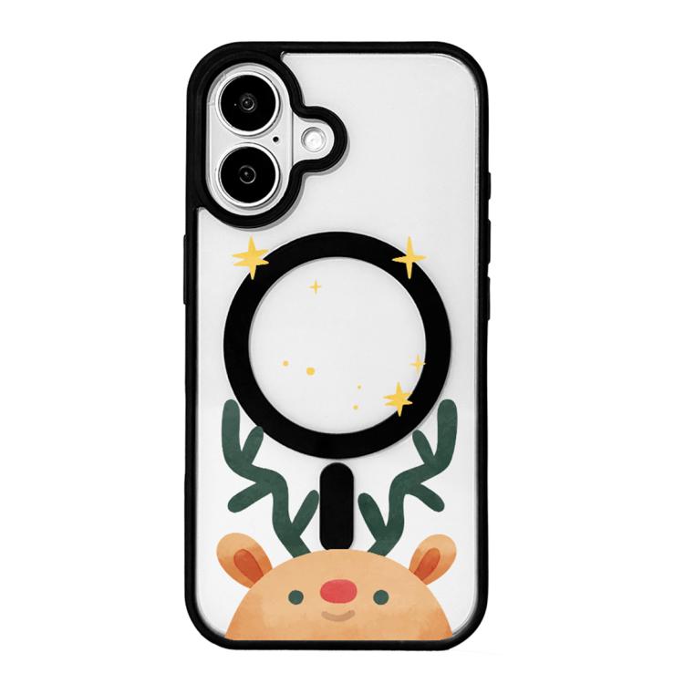 Christmas Series Strong Magnetic Painted Black Edge Phone Case, For iPhone 17 Pro Max, For iPhone 17 Pro, For iPhone 17