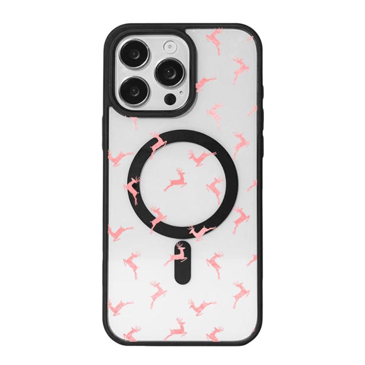 Christmas Series Strong Magnetic Painted Black Edge Phone Case, For  iPhone 15 Pro Max, For  iPhone 15 Pro