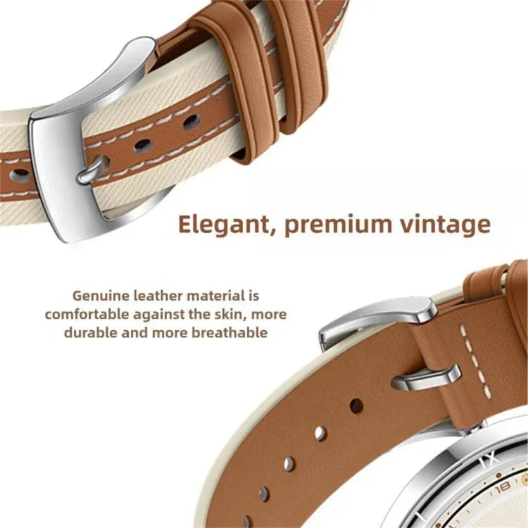 Genuine Leather Color Blocked Saddle Watch Band, For Apple Watch 46mm / 49mm / 45mm / 44mm, For Apple Watch 42mm / 41mm / 40mm / 38mm