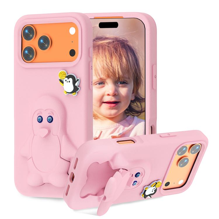 Penguin Baby EVA Shockproof Phone Case with Holder, For iPhone 17 Pro Max, For iPhone 17 Pro, For iPhone 17, For iPhone Air, For iPhone 16 Pro Max, For iPhone 16 Pro, For iPhone 16, For iPhone 15 Pro Max