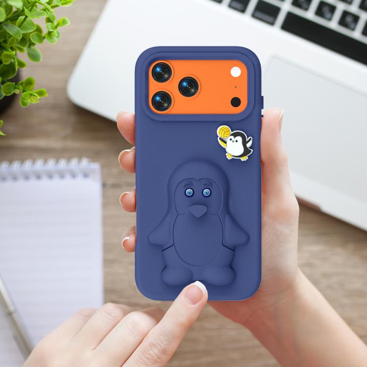 Penguin Baby EVA Shockproof Phone Case with Holder, For iPhone 17 Pro Max, For iPhone 17 Pro, For iPhone 17, For iPhone Air, For iPhone 16 Pro Max, For iPhone 16 Pro, For iPhone 16, For iPhone 15 Pro Max