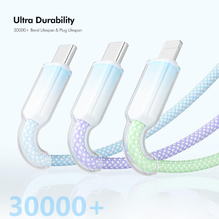 ENKAY 120W USB to Dual Type-C ＆ 8 Pin Nylon Braided Fast Charging Cable, Length: 1.2m, ENK-CB185