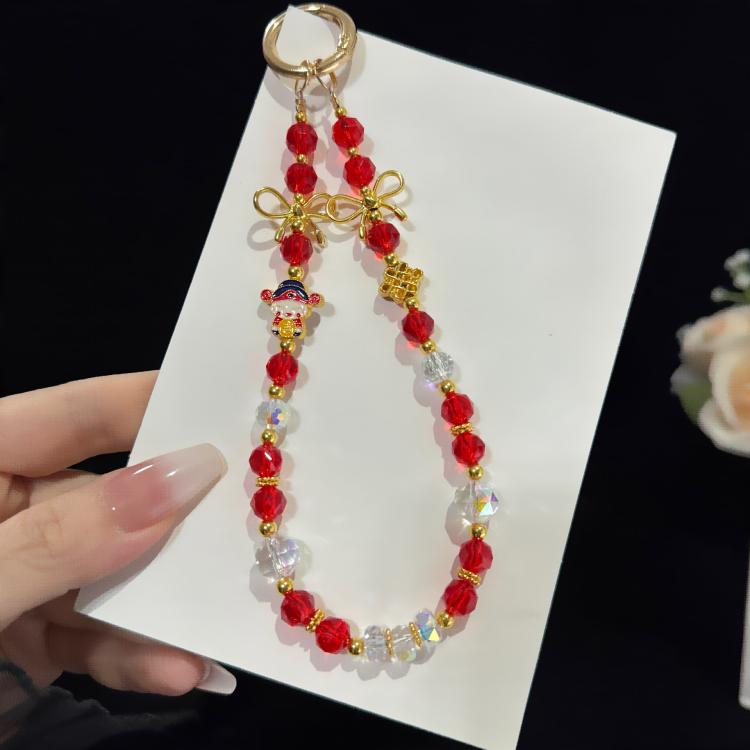 Fortune Crystal Auspicious Water Crystal Necklace, Red, Green