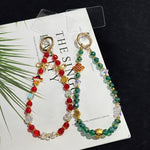 Fortune Crystal Auspicious Water Crystal Necklace, Red, Green