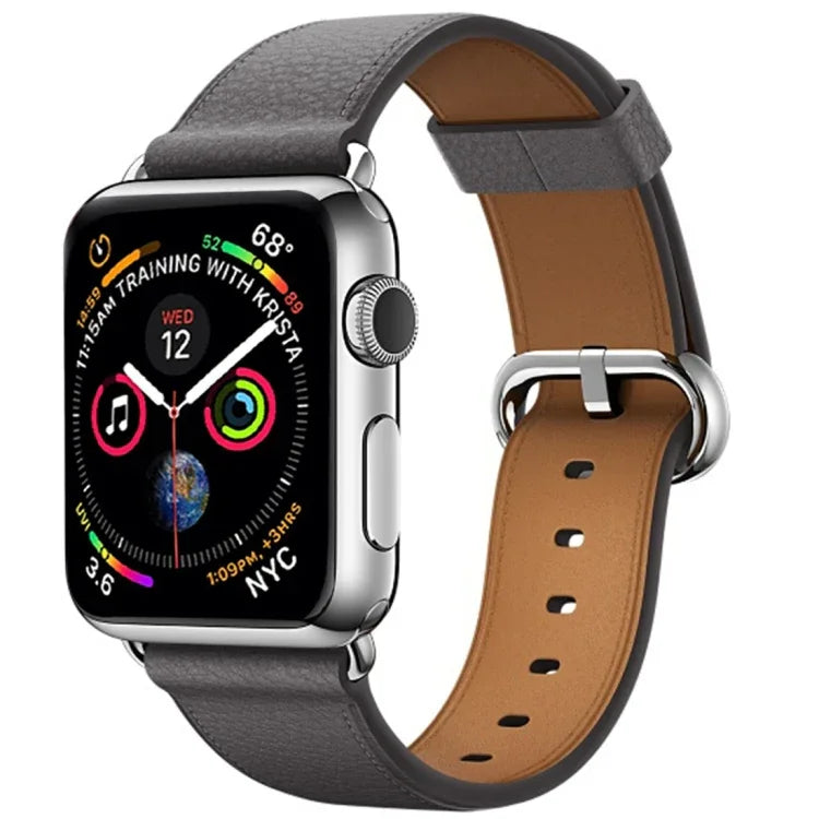 Classic Button Leather Wrist Strap Watch Band for Apple Watch Series 3 & 2 & 1  38mm