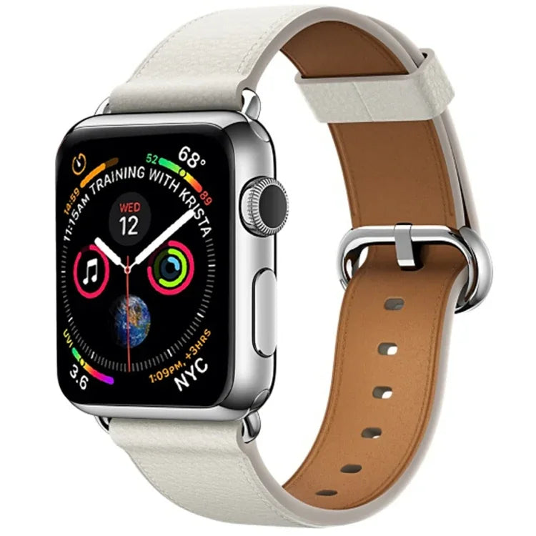 Classic Button Leather Wrist Strap Watch Band for Apple Watch Series 3 & 2 & 1  38mm