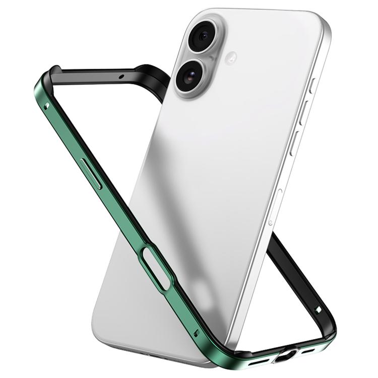 Metal Hybrid Silicone Four-Corner Shockproof Cooling Phone Frame Case, For iPhone 16 Pro Max, For iPhone 16 Pro, For iPhone 16 Plus, For iPhone 16