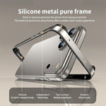 Metal Hybrid Silicone Four-Corner Shockproof Cooling Phone Frame Case, For iPhone 16 Pro Max, For iPhone 16 Pro, For iPhone 16 Plus, For iPhone 16