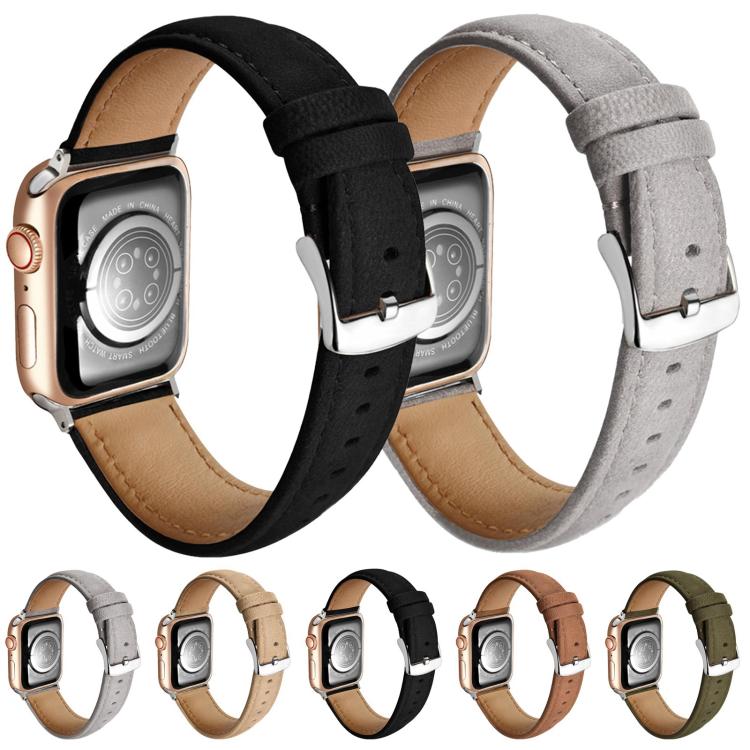 Double-Sided Suede Genuine Leather Watch Band, For Apple Watch 46mm / 49mm / 45mm / 44mm, For Apple Watch 42mm / 41mm / 40mm / 38mm