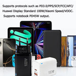 PD47 100W GaN PD Type-C, QC3.0 USB Fully Compatible Protocol Charger，US Plug, US Plug