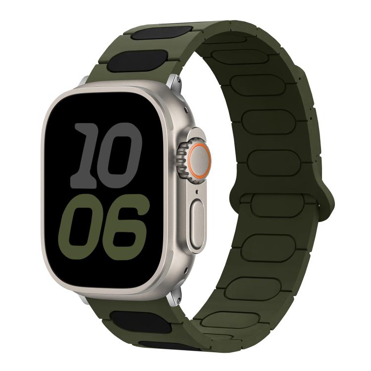 Oval Magnetic Silicone Watch Band, For Apple Watch 46mm / 49mm / 45mm / 44mm, For Apple Watch 42mm / 41mm / 40mm / 38mm