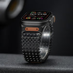 Long-skeleton W-Type Magnetic Stainless Steel Watch Band, For Apple Watch 46mm / 49mm / 45mm / 44mm