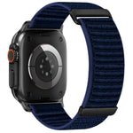 Two-section Mountain Pattern Hook And Loop Fastener Nylon Watch Band, For Apple Watch 46mm / 49mm / 45mm / 44mm, For Apple Watch 42mm / 41mm / 40mm / 38mm