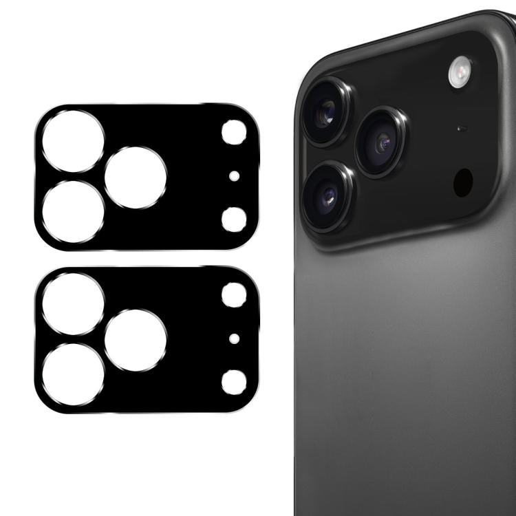 2pcs ENKAY Hat-Prince Black 9H Rear Camera Lens Tempered Glass Film, For iPhone 17 Pro Max, For iPhone 17 Pro, For iPhone 17, For iPhone Air
