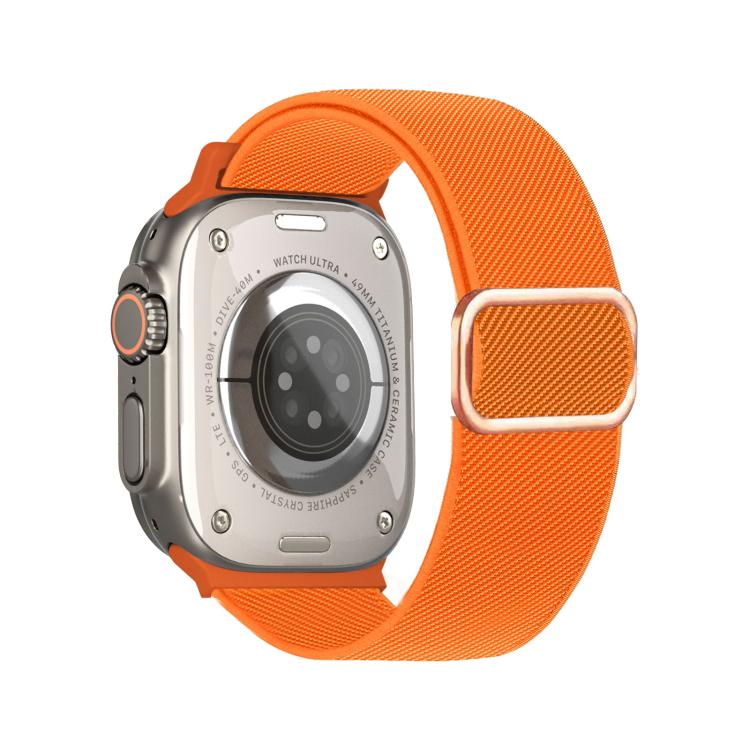 Diagonal Striped D-ring Buckle Nylon Elastic Watch Band, For Apple Watch 46mm / 49mm / 45mm / 44mm, For Apple Watch 42mm / 41mm / 40mm / 38mm