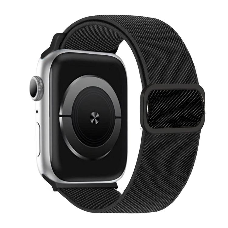 Diagonal Striped D-ring Buckle Nylon Elastic Watch Band, For Apple Watch 46mm / 49mm / 45mm / 44mm, For Apple Watch 42mm / 41mm / 40mm / 38mm