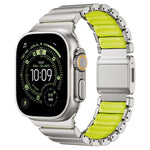 Magnetic Buckle Single-Bead Silicone Stainless Steel Watch Band, For Apple Watch 46mm / 49mm / 45mm / 44mm