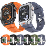 Vibrant Zinc Alloy Cover Integrated Silicone Watch Band, For Apple Watch Series 11 / 10 46mm