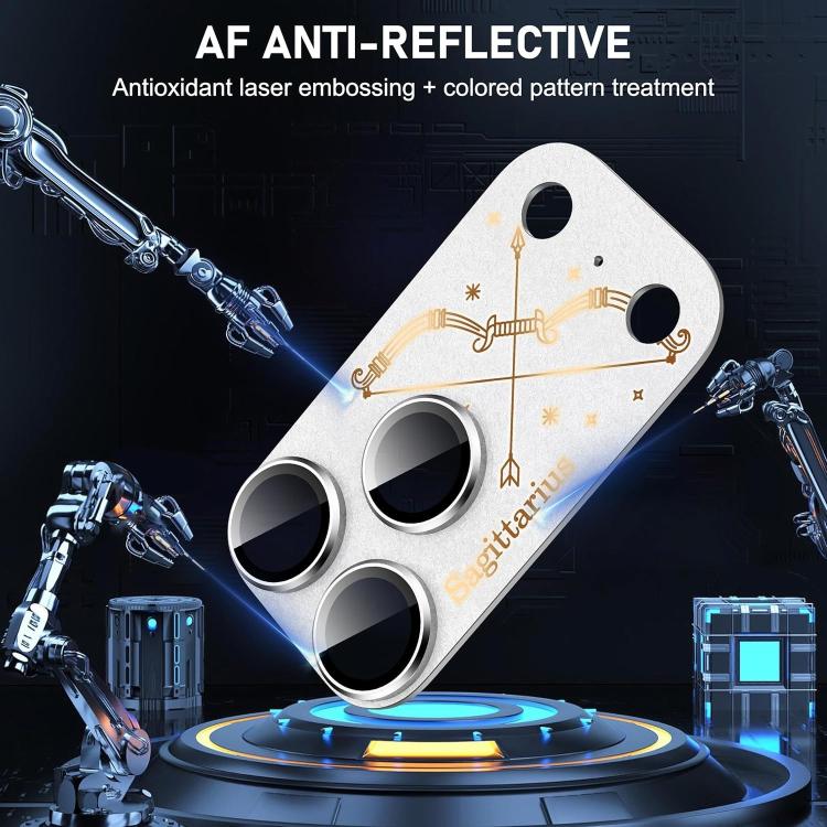 For iPhone 17 Pro Twelve Constellations Armor Integrated Full-Coverage Frosted Metal Camera Lens Film, Scorpio, Libra, Aquarius, Gemini, Pisces, Leo, Sagittarius, Capricorn, Cancer, Taurus, Virgo, Aries