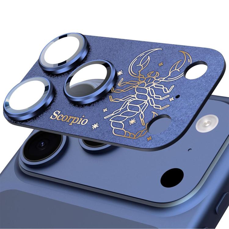 For iPhone 17 Pro Twelve Constellations Armor Integrated Full-Coverage Frosted Metal Camera Lens Film, Scorpio, Libra, Aquarius, Gemini, Pisces, Leo, Sagittarius, Capricorn, Cancer, Taurus, Virgo, Aries