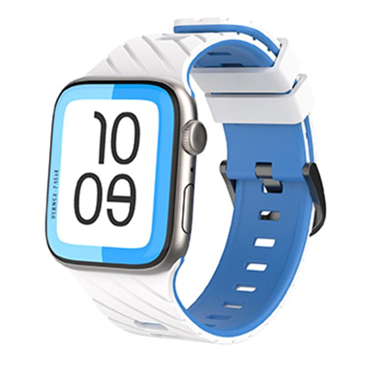 Diagonal Two-Color Silicone Watch Band, For Apple Watch 46mm / 49mm / 45mm / 44mm