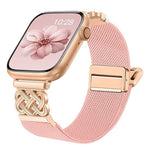Chinese Knot Magnetic Buckle Twill Stretch Nylon Watch Band, For Apple Watch 49mm / 46mm / 45mm / 44mm, For Apple Watch 42mm / 41mm / 40mm / 38mm