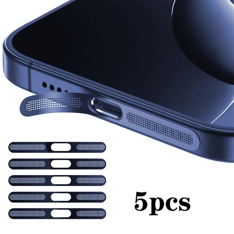 5pcs High-Density Metallic Integrated Speaker Dust Cover, For iPhone 17 Pro Max, For iPhone 17 Pro