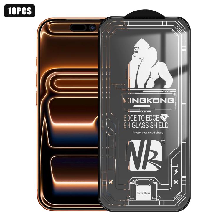 10pcs 3D Large Arc Edge Electroplated Explosion-Proof Scratch-Resistant Full-Screen HD Tempered Glass Film, For iPhone 17 Pro Max, For iPhone 17 Pro, For iPhone 17, For iPhone Air, For iPhone 16 Pro Max, For iPhone 16 Pro, For iPhone 16