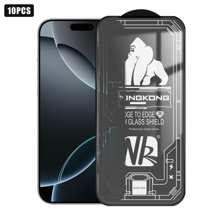 10pcs 3D Large Arc Edge Electroplated Explosion-Proof Scratch-Resistant Full-Screen HD Tempered Glass Film, For iPhone 17 Pro Max, For iPhone 17 Pro, For iPhone 17, For iPhone Air, For iPhone 16 Pro Max, For iPhone 16 Pro, For iPhone 16