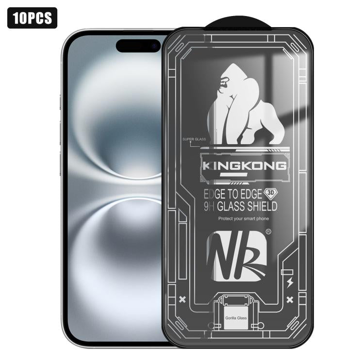 10pcs 3D Large Arc Edge Electroplated Explosion-Proof Scratch-Resistant Full-Screen HD Tempered Glass Film, For iPhone 17 Pro Max, For iPhone 17 Pro, For iPhone 17, For iPhone Air, For iPhone 16 Pro Max, For iPhone 16 Pro, For iPhone 16
