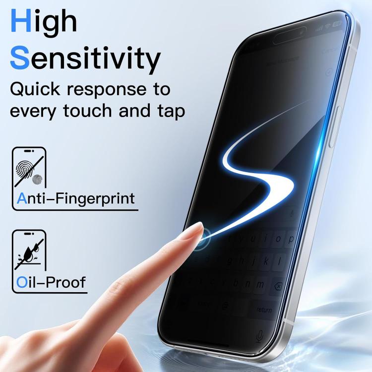 10pcs 3D Large Arc Edge Electroplated Explosion-Proof Scratch-Resistant Full-Screen 360 Privacy Tempered Glass Film, For iPhone 17 Pro Max, For iPhone 17 Pro, For iPhone 17, For iPhone Air, For iPhone 16 Pro Max, For iPhone 16 Pro, For iPhone 16
