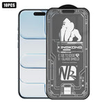 10pcs 3D Large Arc Edge Electroplated Explosion-Proof Scratch-Resistant Full-Screen Frosted HD Tempered Glass Film, For iPhone 17 Pro Max, For iPhone 17 Pro, For iPhone 17, For iPhone Air, For iPhone 16 Pro Max, For iPhone 16 Pro, For iPhone 16