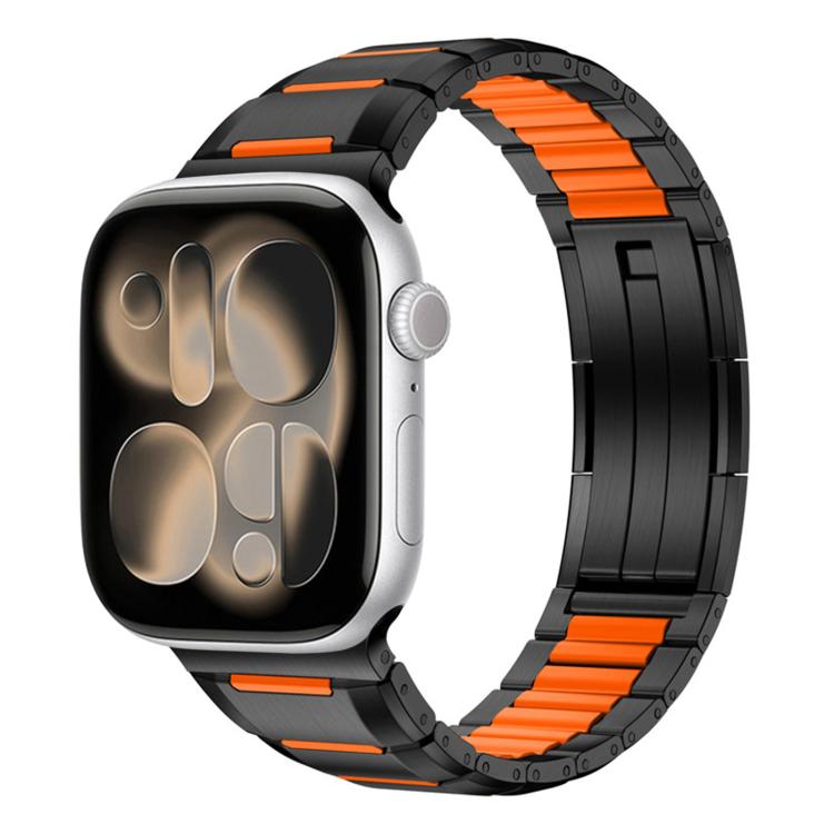 Multi-Faceted Rubber Inlaid Stainless Steel Watch Band, For Apple Watch 46mm / 49mm / 45mm / 44mm, For Apple Watch 42mm / 41mm / 40mm / 38mm