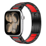 Multi-Faceted Rubber Inlaid Stainless Steel Watch Band, For Apple Watch 46mm / 49mm / 45mm / 44mm, For Apple Watch 42mm / 41mm / 40mm / 38mm