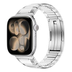 Multi-Faceted Rubber Inlaid Stainless Steel Watch Band, For Apple Watch 46mm / 49mm / 45mm / 44mm, For Apple Watch 42mm / 41mm / 40mm / 38mm